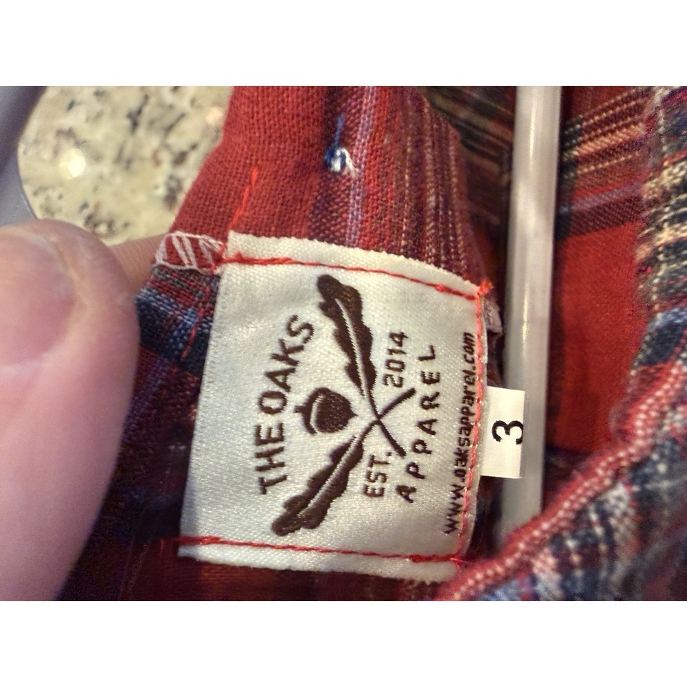The Oaks Apparel Toddler Boy Red Blue Plaid Short Set Size 3T - Picture 7 of 9
